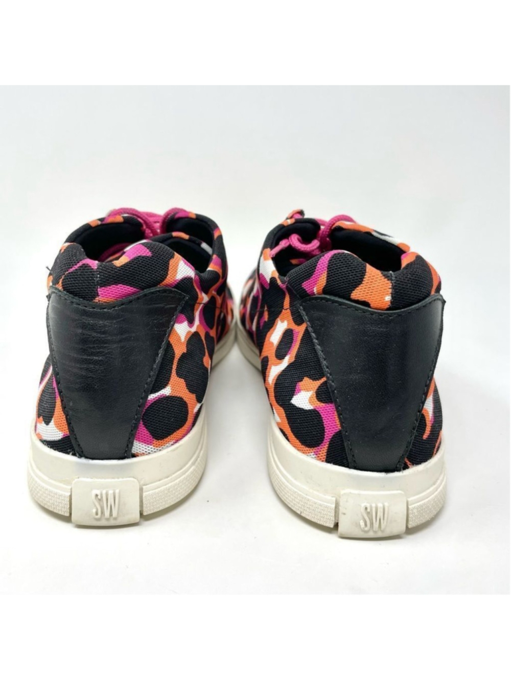 Stuart Weitzman Pink Leopard Print Neoprene Sneakers Size 40/9 - Picture 7 of 8